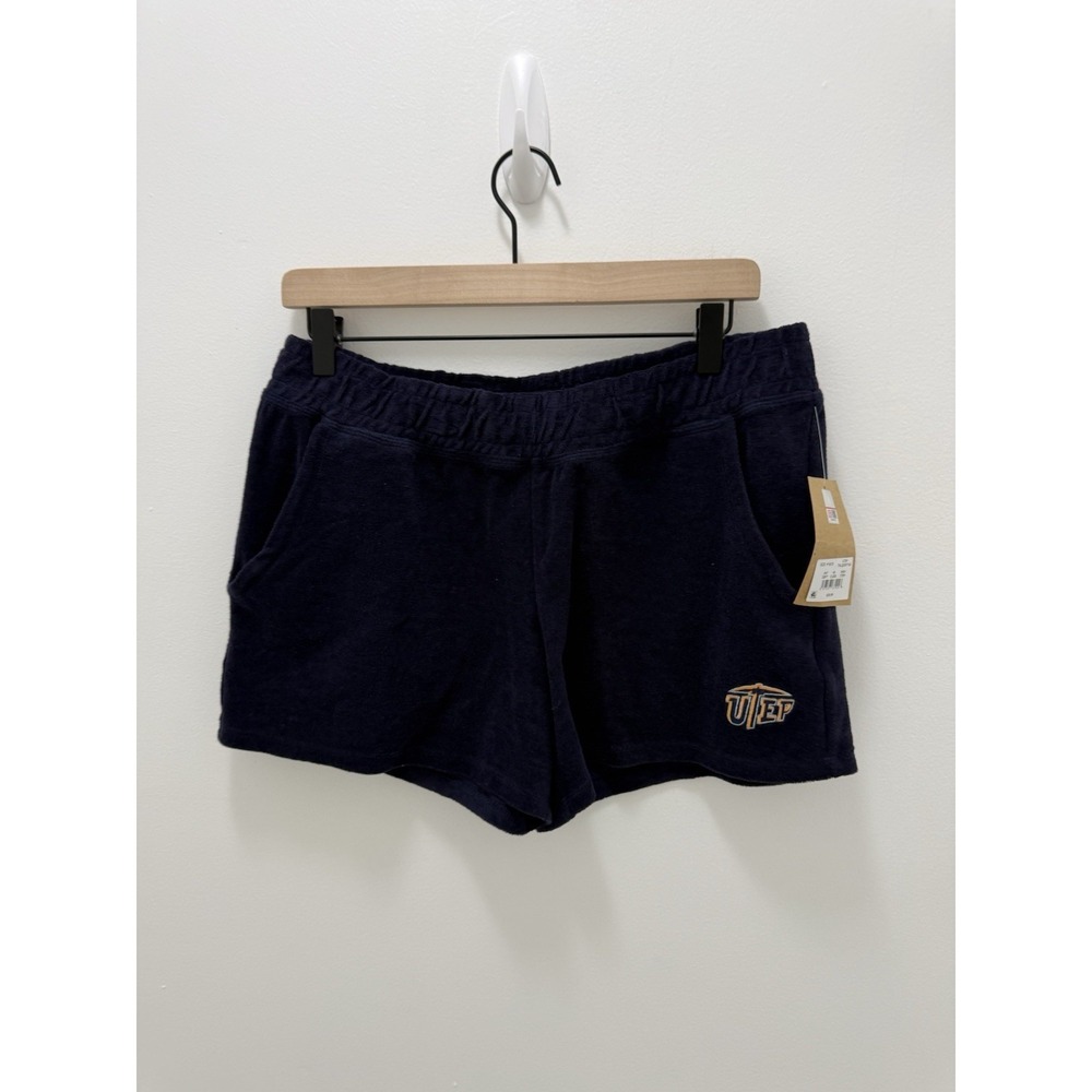 UTEP Miners Women's Terry Cloth Shorts Size M 8/10 Navy Rivalry Threads NWT